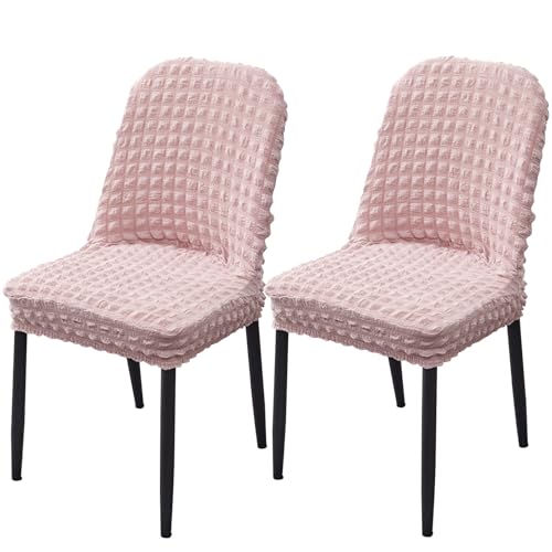 Stretch-Bezüge for Gebogene Esszimmerstühle, Armlehnenlose Stuhlhussen, 2er-/4er-/6er-Set, 360°-schützende elastische Stuhlhussen for Küche/Wohnzimmer(Pink,Set of 2) von Hueborne