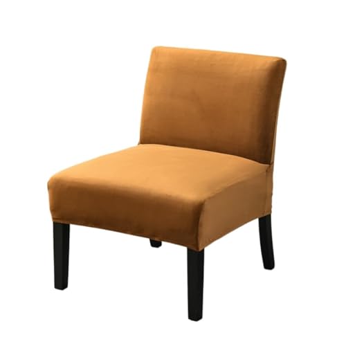 Stretch-Stuhlbezug Aus Samt Ohne Armlehnen – Dicker, Solider Schonbezug For Slipper-Stuhl Mit Elastischen Schlaufen, Weicher, Rutschfester Möbelbezug For Wohnzimmer, Café, Hotel(Light Coffee) von Hueborne