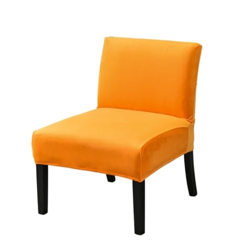 Stretch-Stuhlbezug Aus Samt Ohne Armlehnen – Dicker, Solider Schonbezug for Slipper-Stuhl Mit Elastischen Schlaufen, Weicher, Rutschfester Möbelbezug for Wohnzimmer, Café, Hotel(Orange) von Hueborne