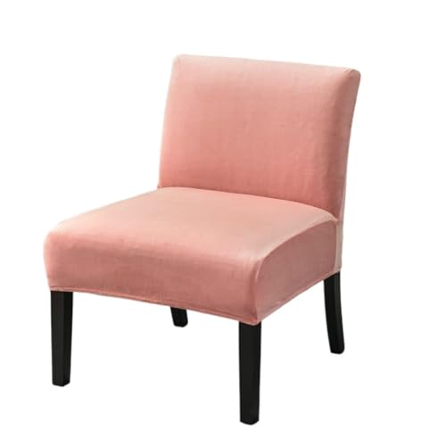 Stretch-Stuhlbezug Aus Samt Ohne Armlehnen – Dicker, Solider Schonbezug for Slipper-Stuhl Mit Elastischen Schlaufen, Weicher, Rutschfester Möbelbezug for Wohnzimmer, Café, Hotel(Pink) von Hueborne