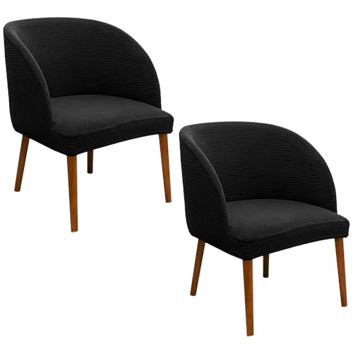 Stuhlhussen for Esszimmerstühle Mit Gebogener Rückenlehne (2er-Pack), Weiche Stretch-Schonbezüge, Passend for Rückenlehnenhöhen Von 13–18 Zoll, Schutz for Wohnzimmer- Und Küchenmöbel(Black) von Hueborne