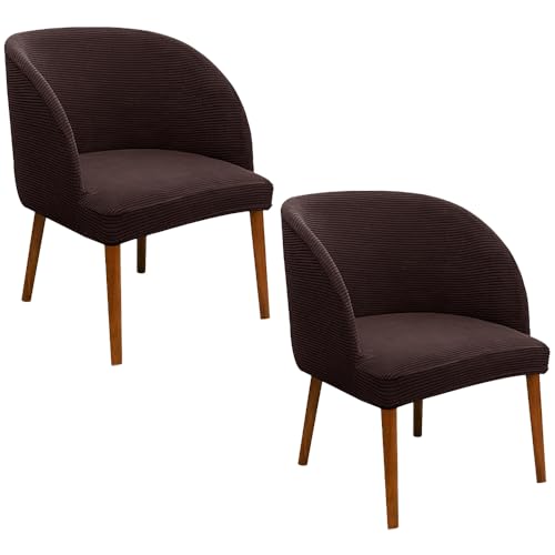 Stuhlhussen for Esszimmerstühle Mit Gebogener Rückenlehne (2er-Pack), Weiche Stretch-Schonbezüge, Passend for Rückenlehnenhöhen Von 13–18 Zoll, Schutz for Wohnzimmer- Und Küchenmöbel(Coffee) von Hueborne