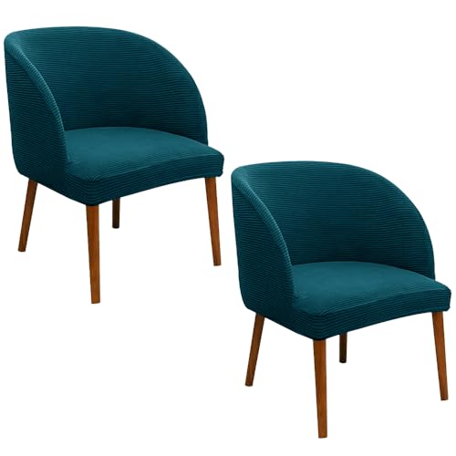 Stuhlhussen for Esszimmerstühle Mit Gebogener Rückenlehne (2er-Pack), Weiche Stretch-Schonbezüge, Passend for Rückenlehnenhöhen Von 13–18 Zoll, Schutz for Wohnzimmer- Und Küchenmöbel(Dark Green) von Hueborne