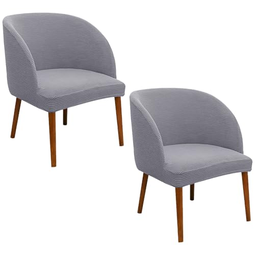 Stuhlhussen for Esszimmerstühle Mit Gebogener Rückenlehne (2er-Pack), Weiche Stretch-Schonbezüge, Passend for Rückenlehnenhöhen Von 13–18 Zoll, Schutz for Wohnzimmer- Und Küchenmöbel(Gray) von Hueborne
