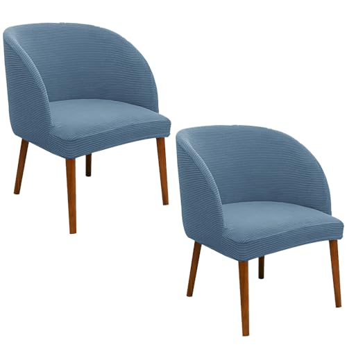 Stuhlhussen for Esszimmerstühle Mit Gebogener Rückenlehne (2er-Pack), Weiche Stretch-Schonbezüge, Passend for Rückenlehnenhöhen Von 13–18 Zoll, Schutz for Wohnzimmer- Und Küchenmöbel(Gray Blue) von Hueborne