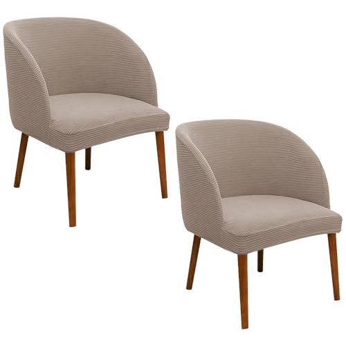 Stuhlhussen for Esszimmerstühle Mit Gebogener Rückenlehne (2er-Pack), Weiche Stretch-Schonbezüge, Passend for Rückenlehnenhöhen Von 13–18 Zoll, Schutz for Wohnzimmer- Und Küchenmöbel(Khaki) von Hueborne