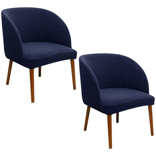 Stuhlhussen for Esszimmerstühle Mit Gebogener Rückenlehne (2er-Pack), Weiche Stretch-Schonbezüge, Passend for Rückenlehnenhöhen Von 13–18 Zoll, Schutz for Wohnzimmer- Und Küchenmöbel(Navy) von Hueborne