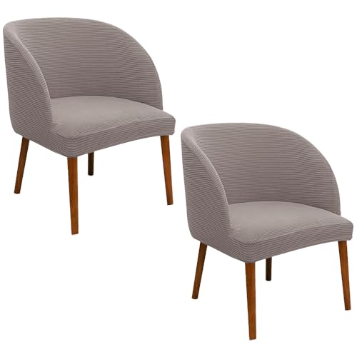 Stuhlhussen for Esszimmerstühle Mit Gebogener Rückenlehne (2er-Pack), Weiche Stretch-Schonbezüge, Passend for Rückenlehnenhöhen Von 13–18 Zoll, Schutz for Wohnzimmer- Und Küchenmöbel(Taupe) von Hueborne