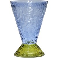 Hübsch Interior - Abyss Vase, hellblau / oliv von Hübsch Interior