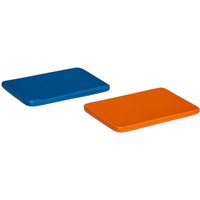 Hübsch Interior - Amare Untersetzer, small, blau / orange (2er-Set) von Hübsch Interior