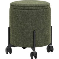 Hübsch Interior - Contain Pouf mit Rollen small Ø 42 x 46 cm, grün von Hübsch Interior