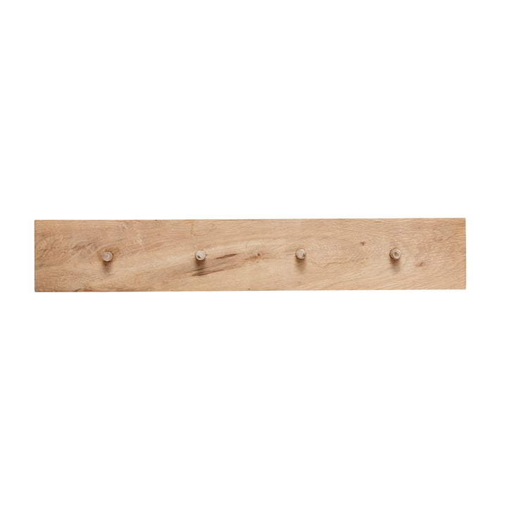 Hübsch Interior Hakenleiste Garderobe Wandgardeobe 4 Haken Länge 60 Cm Eiche B-Ware von Hübsch Interior