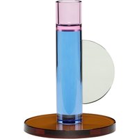 Hübsch Interior - Kristall Kerzenhalter, rosa / blau von Hübsch Interior