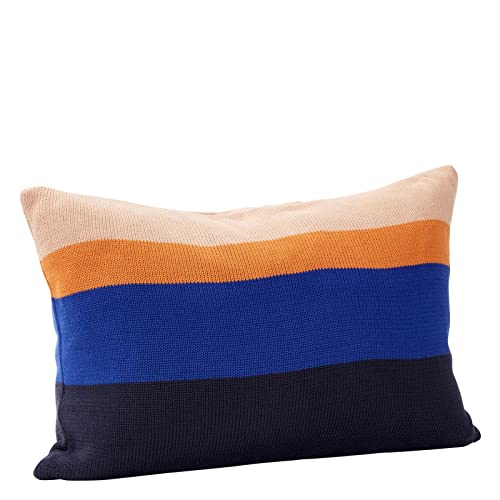 Hübsch Interior Line Kissen 60 x 40 cm Sand/Bernstein/Blau von Hübsch Interior