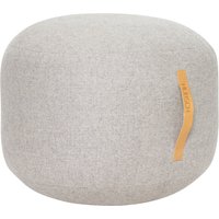 Hübsch Interior - Pouf mit Ledergriff, Ø 50 x H 35 cm, grau von Hübsch Interior