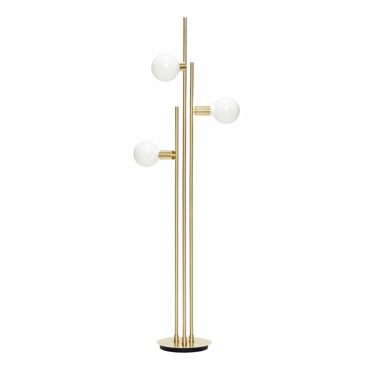 Hübsch Interior Stehleuchte Stehlampe Standleuchte Lampe Messing Glas 3-fl. E27 von Hübsch Interior