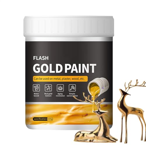 Huehkir Acrylfarbe Metalli Gold, 300g Blattgold Farbe für Kunst Malerei, Metallic-Gold-Acrylfarbe Huehkir Acrylfarbe Metalli Gold, 300g Blattgold Farbe für Kunst Malerei, Metallic-Gold-Acrylfarbe von Huehkir