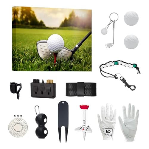 Golf Adventskalender 2024, Golf Adventskalender 2024 für Männer, Weihnachts-Adventskalender 2024, Golf Adventskalender 2024 Werkzeug für Golf Enthusia, tragbare Golf-Werkzeugsets von Huehkir