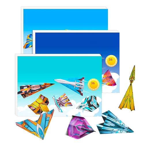 Huehkir Papierflieger Buch, Bastelset Für Papierflugzeuge Für Kinder, Pädagogischer Bastelbedarf Lernaktivitäten Für Vorschule Reisebeschäftigung Kinder von Huehkir
