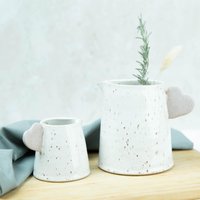 Handgetöpferte Kannen 2-Er Set, Vase von Huehnerwiesenkeramik