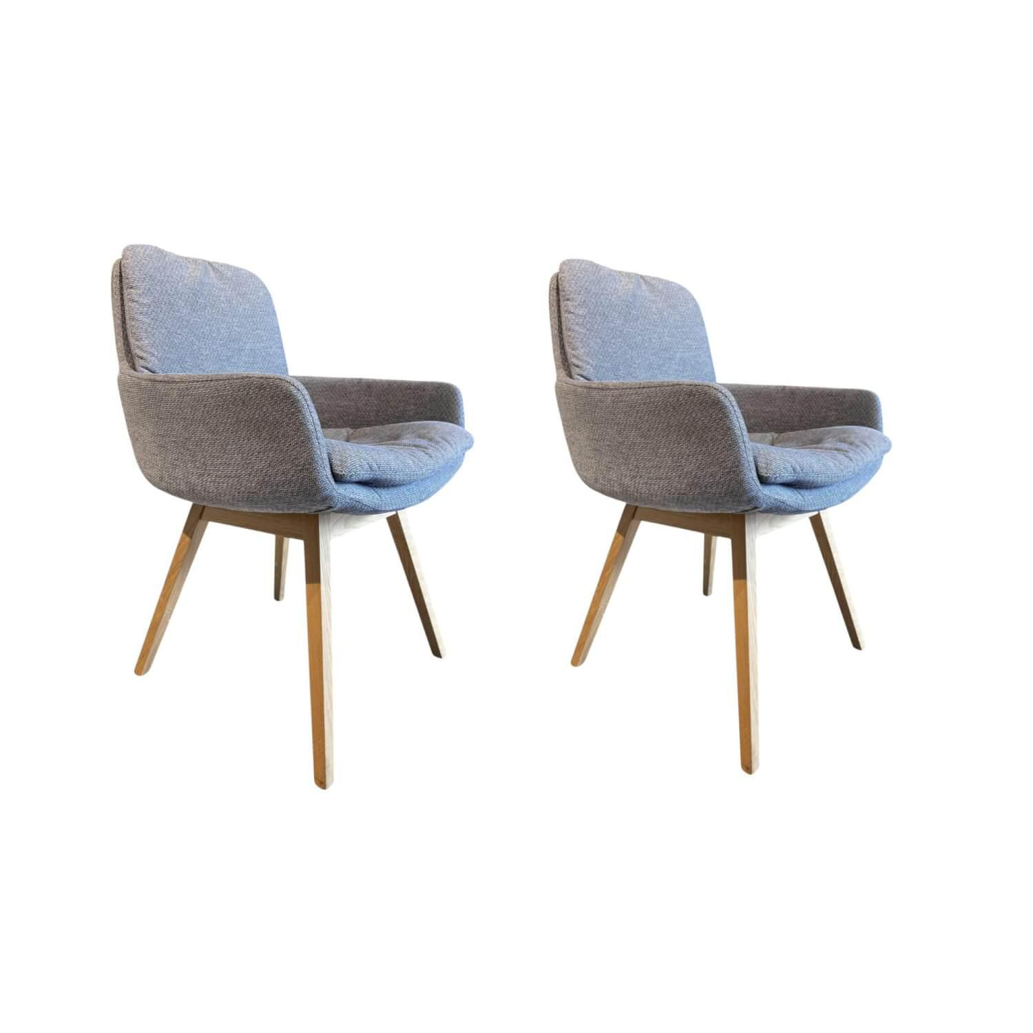 2er-Set Stuhl S 700 Stoff 4402 Grau Füße Eiche von Hülsta