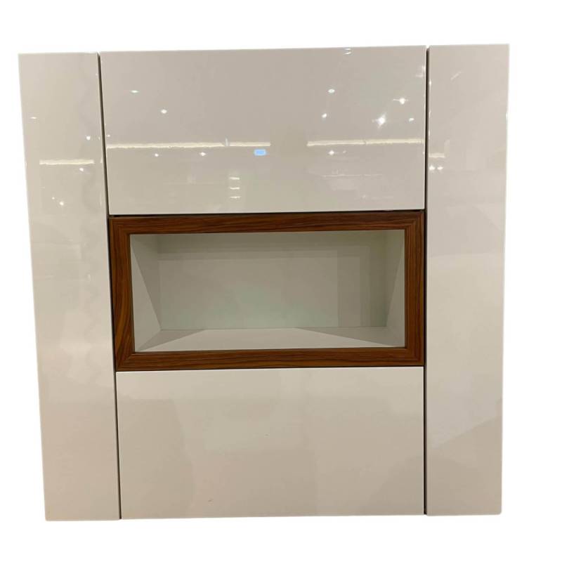 Highboard Neo Lack Hochglanz Grau Hinterlackiertes Glas Lack Weiß Rückwand Lack ... von Hülsta