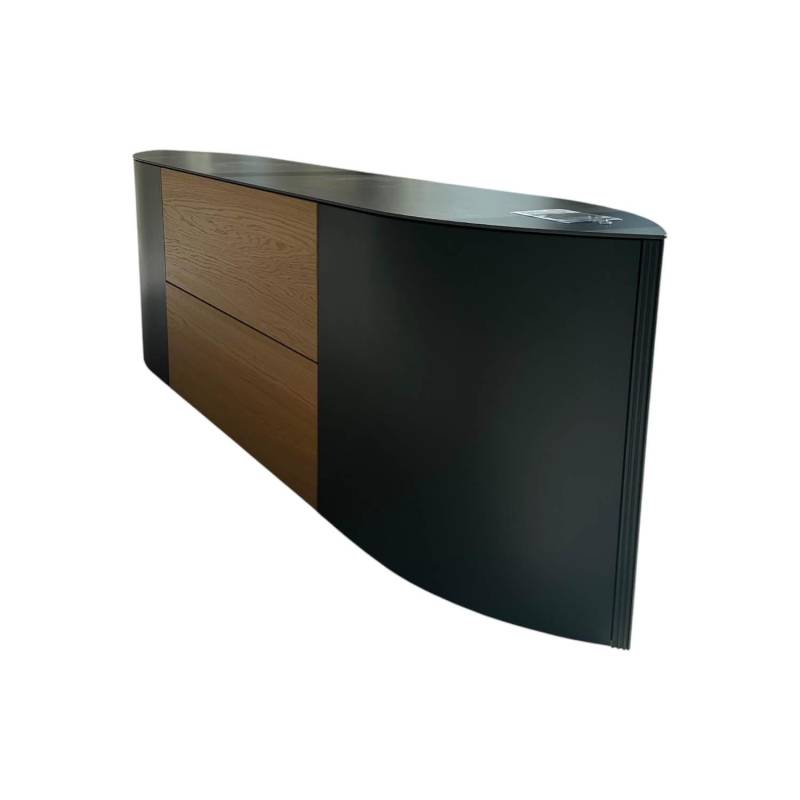 Lowboard Navis Front Eiche Natura Akzent Strukturlack Anthrazit Abdeckplatte Ker... von Hülsta