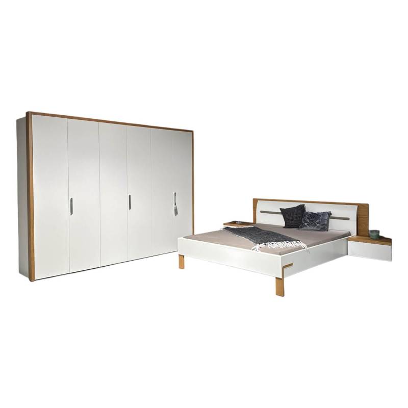 Schlafzimmer Dream Lack Reinweiss Akzent Natureiche Kunstleder Struktur Taupe Gr... Schlafzimmer Dream Lack Reinweiss Akzent Natureiche Kunstleder Struktur Taupe Gr... von Hülsta