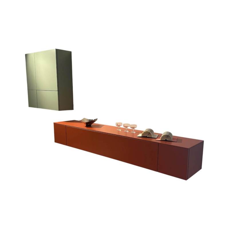 Wohnwand Neo Lack NCS S3050 Orange Und NCS S3010 Grün Wohnwand Neo Lack NCS S3050 Orange Und NCS S3010 Grün von Hülsta