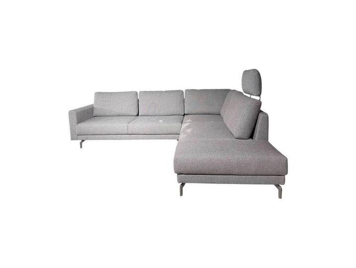 hülsta Ecksofa Ecksofa HS 450 Stoff Grau Füße Grau Mit Kissen Und Kopfstütze, grau von Hülsta