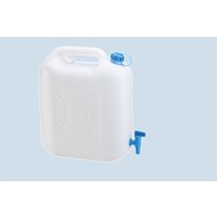 Hünersdorff Wasserkanister ECO 22 L mit Hahn, HD-PE natur, fest montierter Ablasshahn (blau) von Hünersdorff