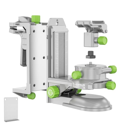Huepar Pro Feinabstimmungshalterung Laser-Nivellieradapter für 360°-Drehungen, Mikroeinstellungen um den Laser genau auf die Markierungen auszurichten, mit magnetischer Halterung und hinterem Clip von Huepar Pro