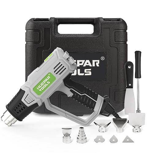 Huepar Tools Professional Heißluftpistole 2300 W mit LCD-Digitalanzeige, in Koffer, Temperaturbereich 50-660 °C, 10 Zubehör, Überlastschut von Huepar Tools