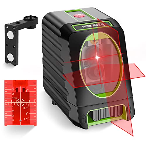 Huepar Kreuzlinienlaser Rot, Linienlaser Selbstnivellierenden mit Pulsfunktion, Umschaltbar Vertikale- und Horizontaler Linie mit H130° / V150° Abstrahlwinkel, 20m Arbeitsbereich M-BOX-1R von Huepar