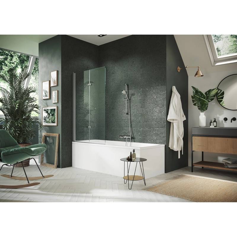 Hüppe Badewannen-Schwingfalttür Design Pure BxH: 100 cm x 150 cm L Silber Matt von Hüppe