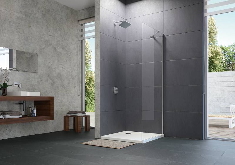 HÜPPE Design pure Viereck Seitenwand für Schwingtür, Breite:75cm Höhe:175cm Anschlag links & rechts, 8P1016123321 von Hüppe