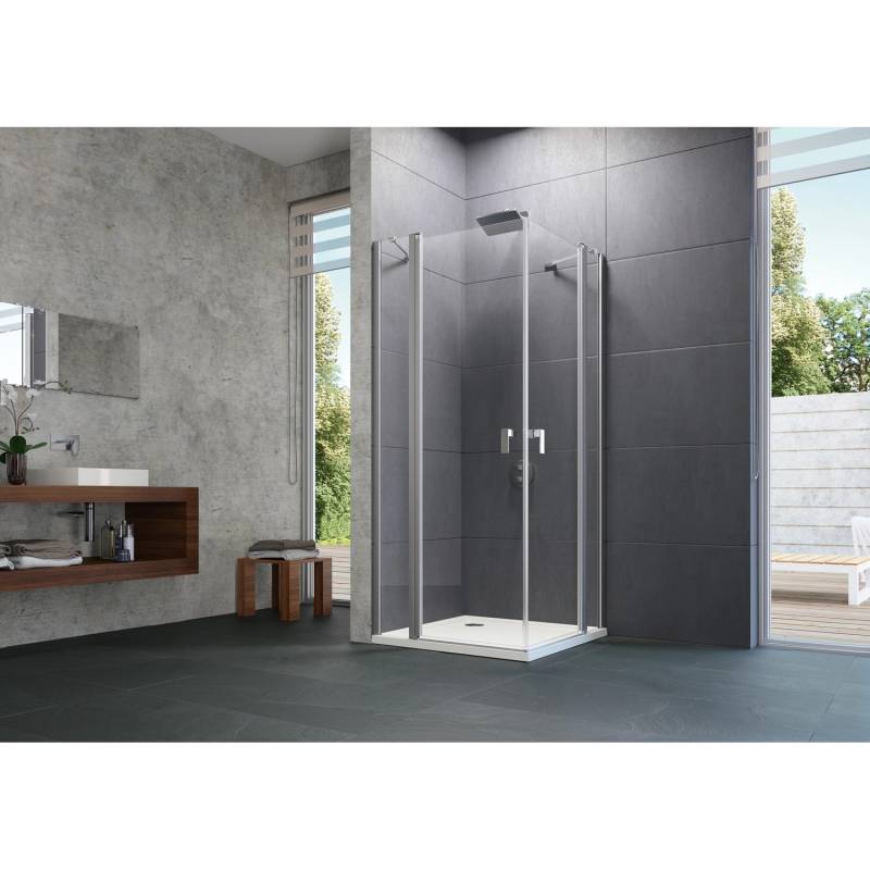 Hüppe Duschabtrennung Design 4-Eck Schwingtür mit Seitenwand 90 x 200 cm von Hüppe