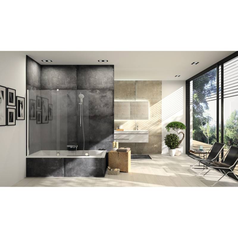 Hüppe Gleittür Xtensa Pure 1-tlg. fest. Segment BxH: 120 cm x 150 cm R Silber HG von Hüppe