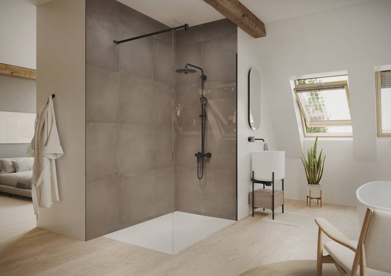 HÜPPE Seamlite Viereck Walk-In Seitenwand alleinstehend, Maßanfertigung, B: 70-120 H: 20-200 cm, 8mm Glas, HS0281123321 von Hüppe