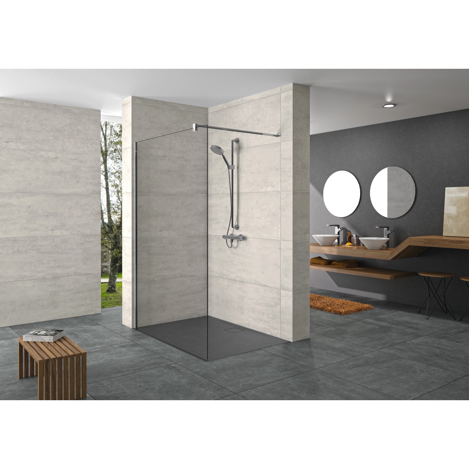 Hüppe Seitenwand Design Pure Alleinst. BxH 140 x 200 cm Quer 8 mm Silber M. AP 8 Hüppe Seitenwand Design Pure Alleinst. BxH 140 x 200 cm Quer 8 mm Silber M. AP 8 von Hüppe