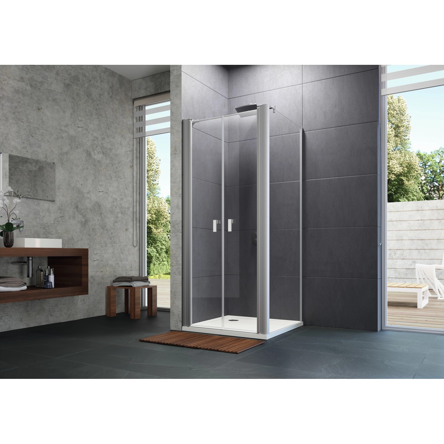 Hüppe Seitenwand Design Pure f. Pendeltür BxH: 75 cm x 200 cm Silber Hochglanz 1 Hüppe Seitenwand Design Pure f. Pendeltür BxH: 75 cm x 200 cm Silber Hochglanz 1 von Hüppe
