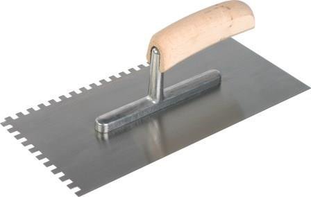 Hufa Glättekelle Stahl Holzgriff 280mm x 130mm 4x4mm gezahnt von Bhgytec