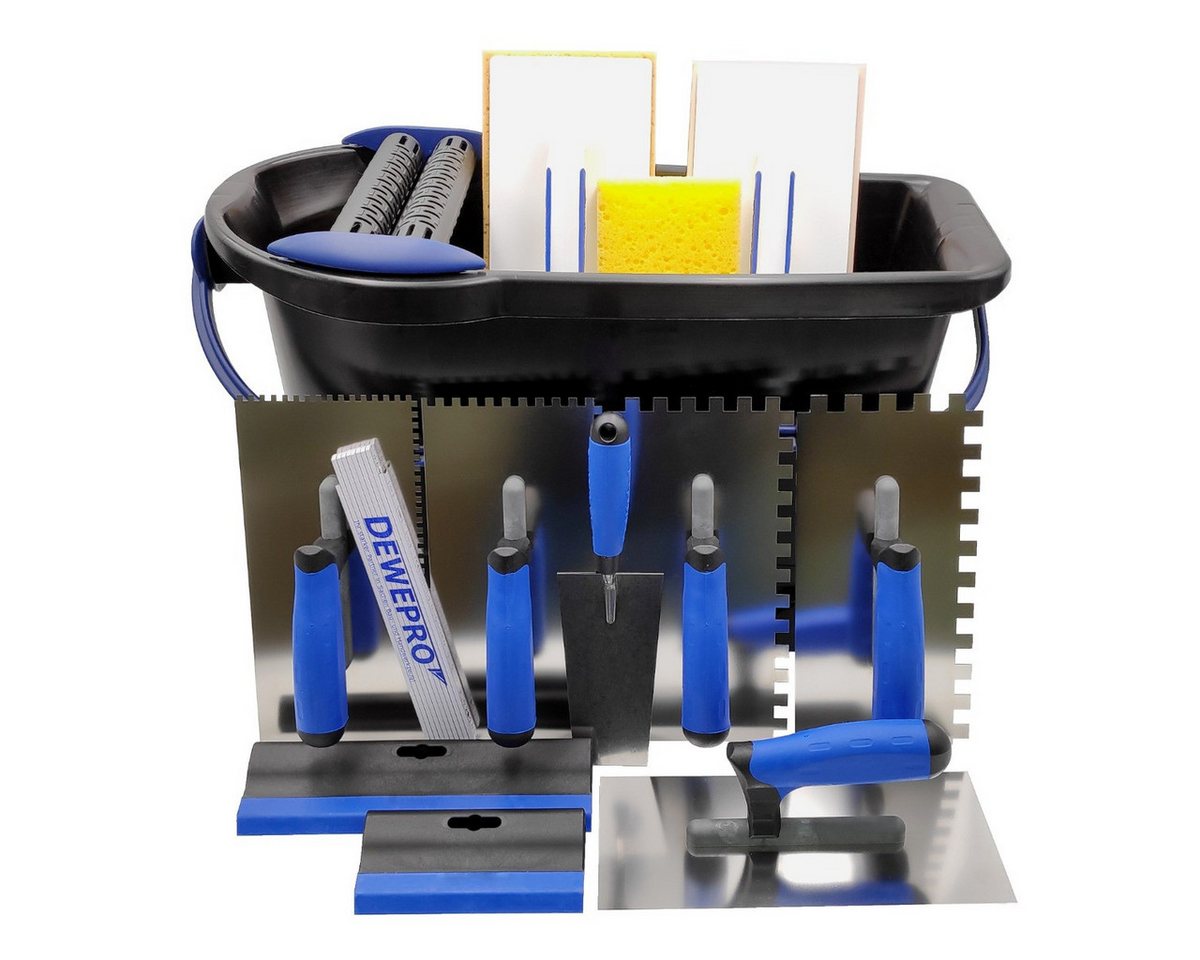 Hufa Fliesenrollenwasch-Set DEWEPRO Premium Fliesenleger Waschset 16-tlg 24l Box Werkzeug Zubehör, (16-tlg) von Hufa