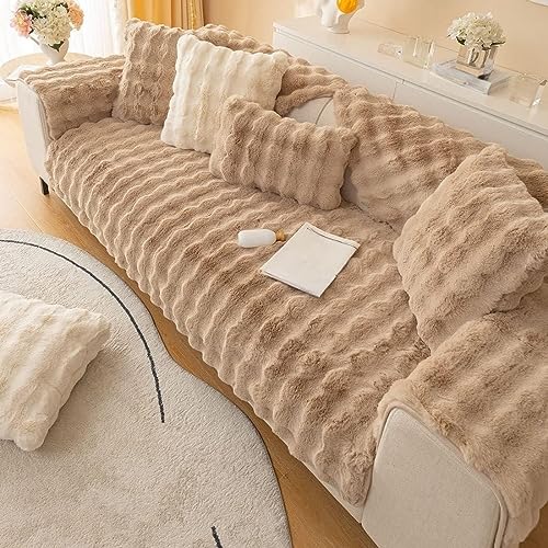 Hufu Kaninchen Plüsch Sofa Überzug L Form, Funny Fuzzy Sofabezug, Winter Sofa Cover Sofa Auflage, Antirutsch Super Weiche Couchüberzug Ecksofa U-Form 1 2 3 4 Sitzer von Hufu