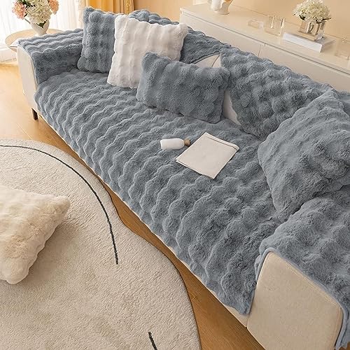 Hufu Kaninchen Plüsch Sofa Überzug L Form, Funny Fuzzy Sofabezug, Winter Sofa Cover Sofa Auflage, Antirutsch Super Weiche Couchüberzug Ecksofa U-Form 1 2 3 4 Sitzer von Hufu