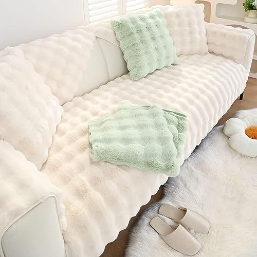 Hufu Kaninchen Plüsch Sofa Überzug L Form, Funny Fuzzy Sofabezug, Winter Sofa Cover Sofa Auflage, Antirutsch Super Weiche Couchüberzug Ecksofa U-Form 1 2 3 4 Sitzer von Hufu