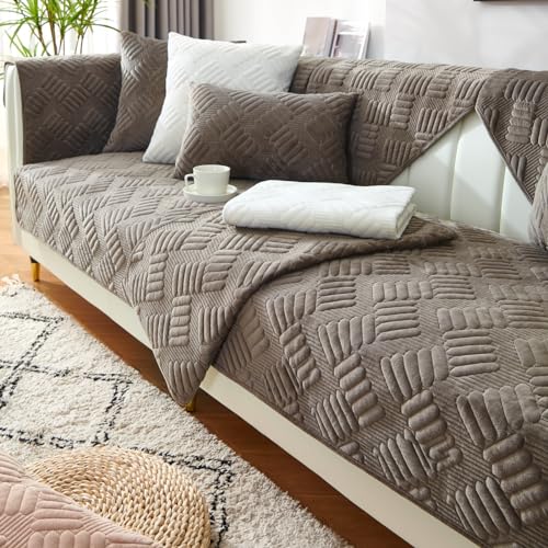 Sofabezug Ecksofa Schonbezug Sofa 1 2 3 4 Sitzer, rutschfest Samt Sofaüberwurf, Sofa überzug L Form, Sofaschoner Katze Hund, Couch Bezug Couch Überzug Sofa Auflage von Hufu