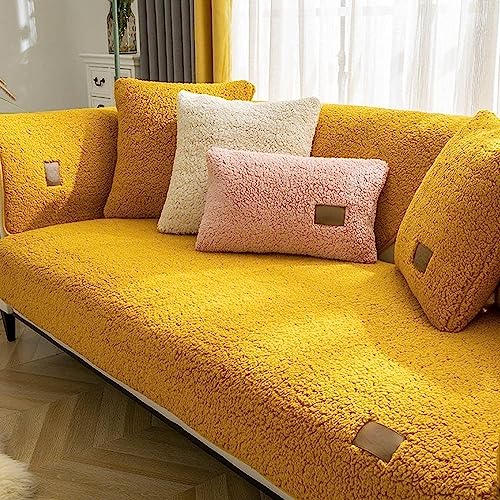 Sofabezug Samt 1 2 3 4 Sitzer, Weicher Couchbezug L Form, Anti-rutsch Sofaüberwurf, Cuddly Sofahusse Sofa überzug Ecksofa, Sofaschoner für Hunde von Hufu