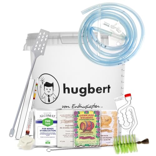 Hugbert Weinset ZAMOJSCY-Box-L Weinhefe | Alkohol Hefe | Gärbehälter 15/17L | Gärröhrchen | Dichtgummi | Weinmessgerät | Schlauch | Flaschenbürste | Rührer aus Plastik Hugbert Weinset ZAMOJSCY-Box-L Weinhefe | Alkohol Hefe | Gärbehälter 15/17L | Gärröhrchen | Dichtgummi | Weinmessgerät | Schlauch | Flaschenbürste | Rührer aus Plastik von Hugbert