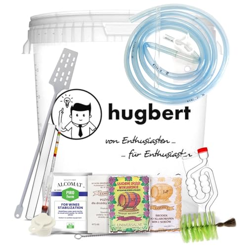 Hugbert Weinset ZAMOJSCY-Box-L Weinhefe | Alkohol Hefe | Gärbehälter 30/33L | Gärröhrchen | Dichtgummi | Weinmessgerät | Schlauch | Flaschenbürste | Rührer aus Plastik Hugbert Weinset ZAMOJSCY-Box-L Weinhefe | Alkohol Hefe | Gärbehälter 30/33L | Gärröhrchen | Dichtgummi | Weinmessgerät | Schlauch | Flaschenbürste | Rührer aus Plastik von Hugbert